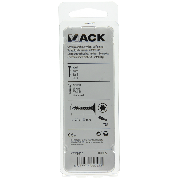 Afbeelding laden in galerijviewer, Mack 1018022 - spaanplschr.vzkop-zelfb. geelverz. 23 st 5,0 x 50 mm | 5 stuks
