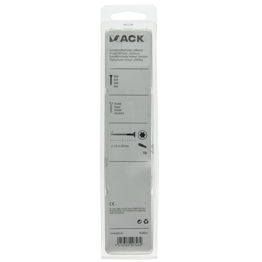 Mack 1018025 - spaanplschr.vzkop-zelfb. geelverz. 20 st 5,0 x 80 mm | 5 stuks