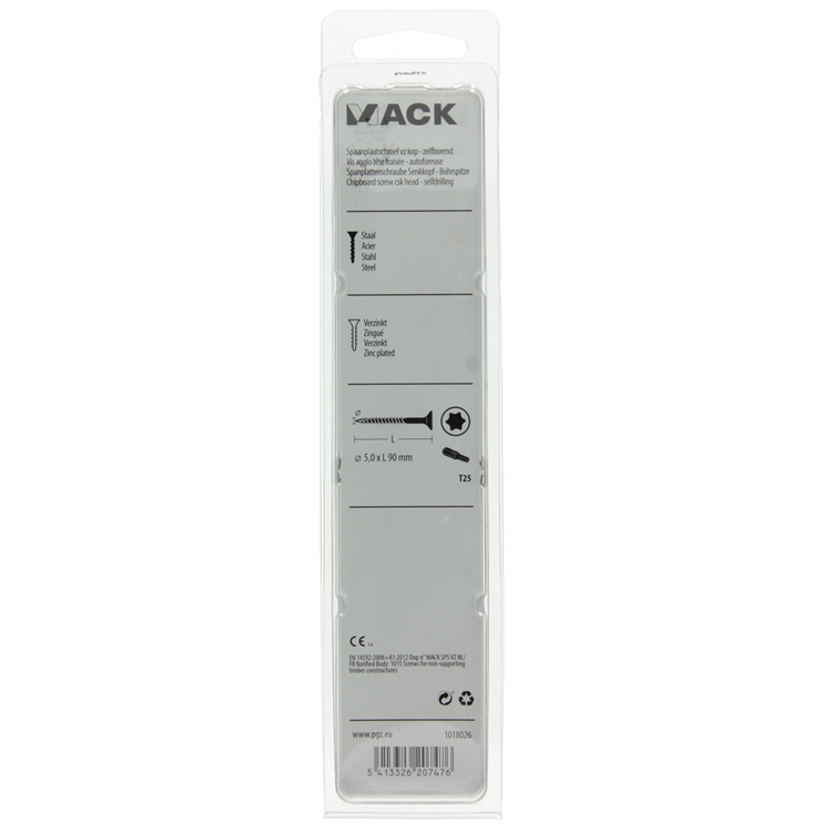 Chargez l'image dans la visionneuse de la galerie, Mack 1018026 - spaanplschr.vzkop-zelfb. geelverz. 18 st 5,0 x 90 mm | 5 stuks
