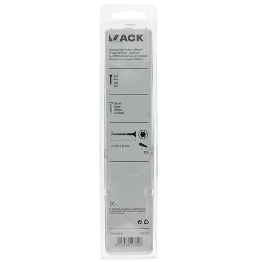 Mack 1018028 - spaanplschr.vzkop-zelfb. geelverz. 18 st 6,0 x 80 mm | 5 stuks
