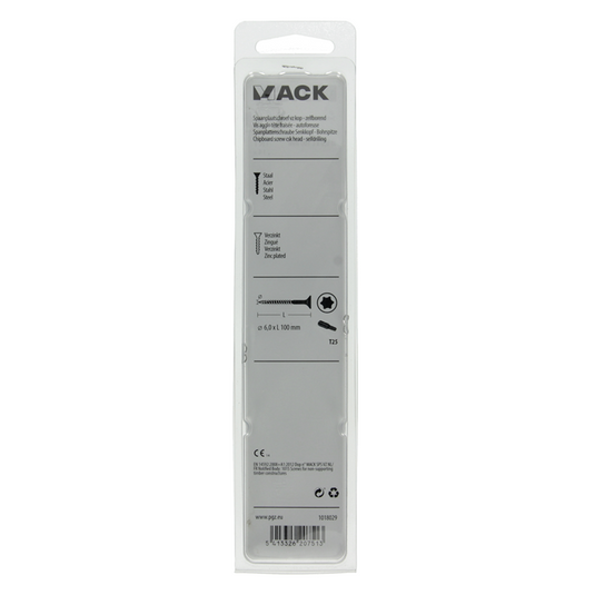 Mack 1018029 - spaanplschr.vzkop-zelfb. geelverz. 14 st 6,0 x 100 mm | 5 stuks