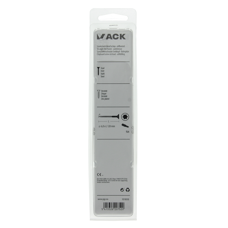 Afbeelding laden in galerijviewer, Mack 1018030 - spaanplschr.vzkop-zelfb. geelverz. 12 st 6,0 x 120 mm | 5 stuks
