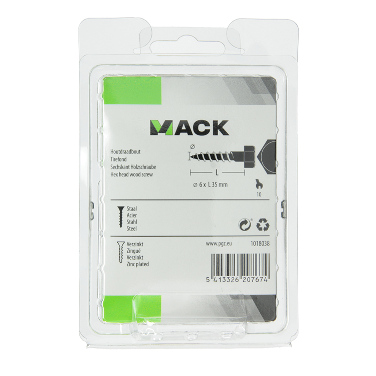Afbeelding laden in galerijviewer, Mack 1018038 - houtdraadbout staal verzinkt 35 st 6 x 35 mm | 5 stuks
