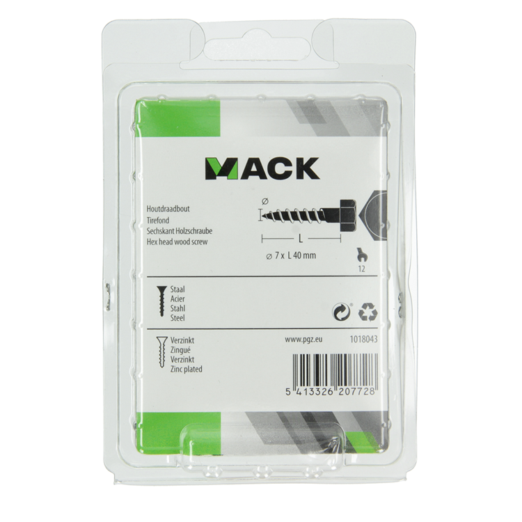 Afbeelding laden in galerijviewer, Mack 1018043 - houtdraadbout staal verzinkt 27 st 7 x 40 mm | 5 stuks
