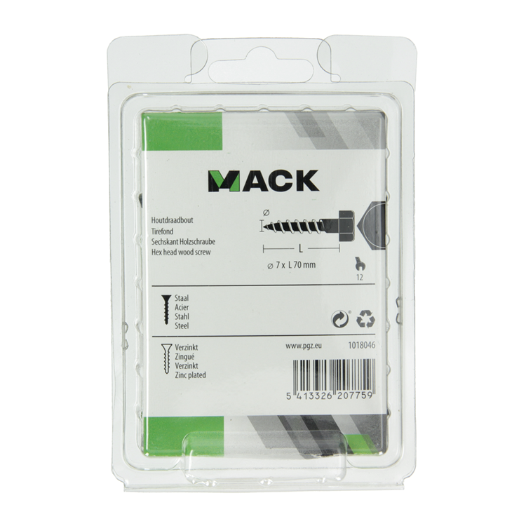 Afbeelding laden in galerijviewer, Mack 1018046 - houtdraadbout staal verzinkt 20 st 7 x 70 mm | 5 stuks

