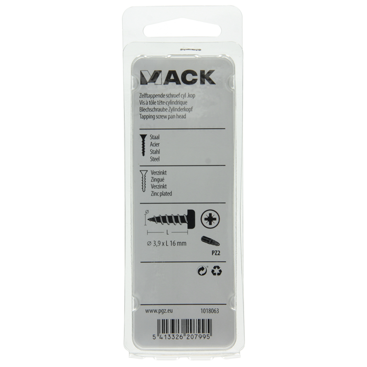 Afbeelding laden in galerijviewer, Mack 1018063 - zelftappende schroef cylkop verz. 60 st 3,9 x 16 mm | 5 stuks
