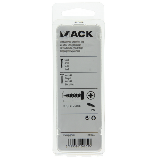 Mack 1018065 - zelftappende schroef cylkop verz. 48 st 3,9 x 25 mm | 5 stuks