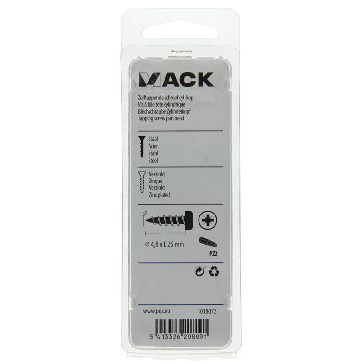 Afbeelding laden in galerijviewer, Mack 1018072 - zelftappende schroef cylkop verz. 32 st 4,8 x 25 mm | 5 stuks
