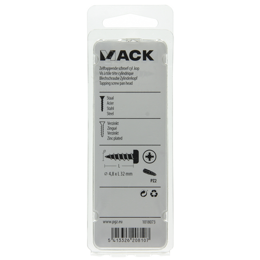 Mack 1018073 - zelftappende schroef cylkop verz. 28 st 4,8 x 32 mm | 5 stuks
