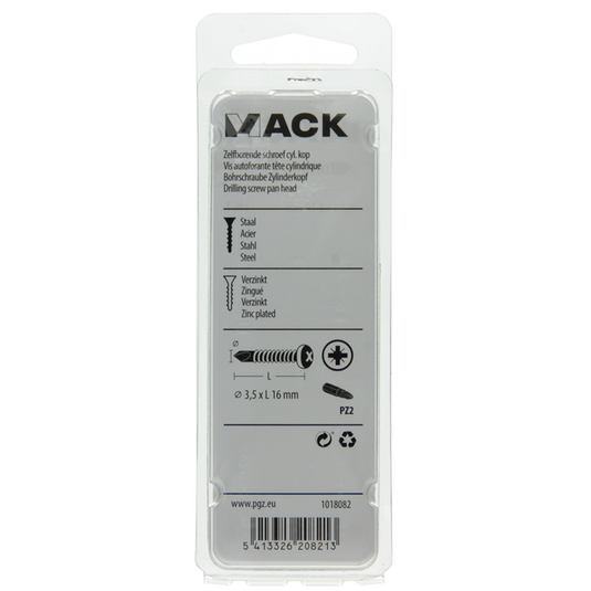 Mack 1018082 - zelfborende schroef cylkop verz.105st 3,5 x 16 mm | 5 stuks