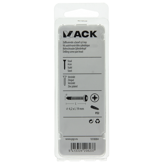 Mack 1018084 - zelfborende schroef cylkop verz. 80st 4,2 x 19 mm | 5 stuks