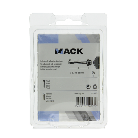 Mack 1018089 - zelfborende schroef zesk.kop verz. 40st 6,3 x 38 mm | 5 stuks