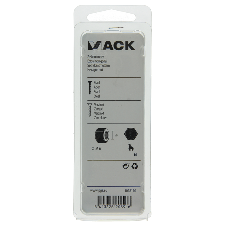 Afbeelding laden in galerijviewer, Mack 1018110 - zeskant moer staal verzinkt 100 st m 6 | 5 stuks

