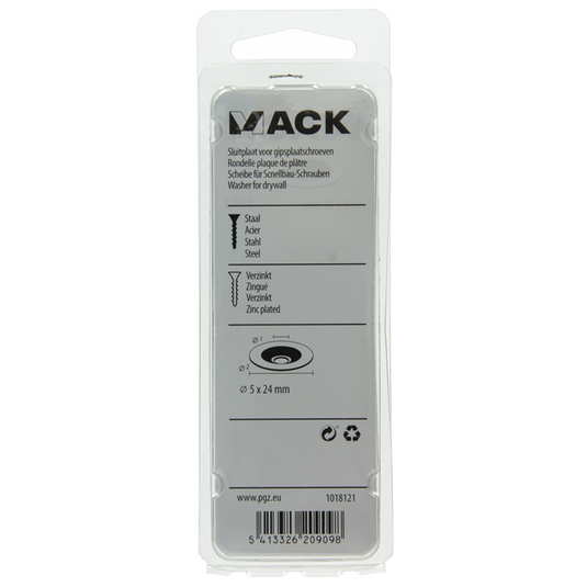Mack 1018121 - sluitplaat vr gipsplaatschr. verz. 50 st 5 x 24 mm | 5 stuks