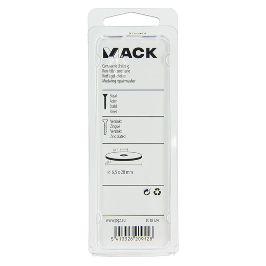Mack 1018124 - carrosserie sluitring verzinkt80 st 6,5 x 20 mm | 5 stuks