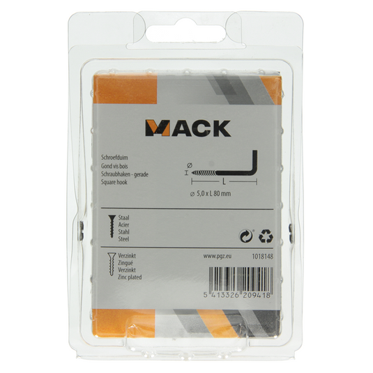 Mack 1018148 - schroefduim staal verzinkt 12 st 5,0 x 80 mm | 5 stuks