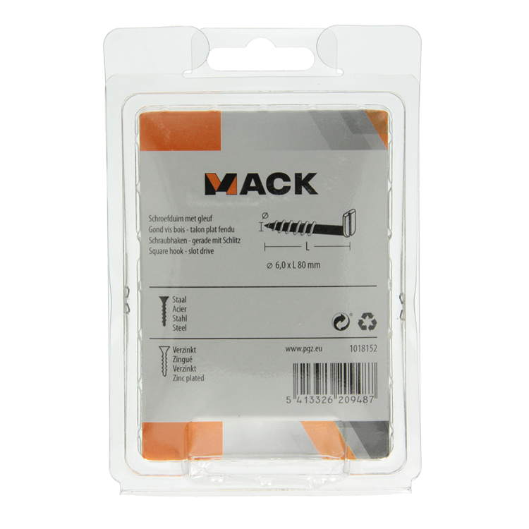 Afbeelding laden in galerijviewer, Mack 1018152 - schroefduim met gleuf verzinkt11 st 6,0 x 80 mm | 5 stuks
