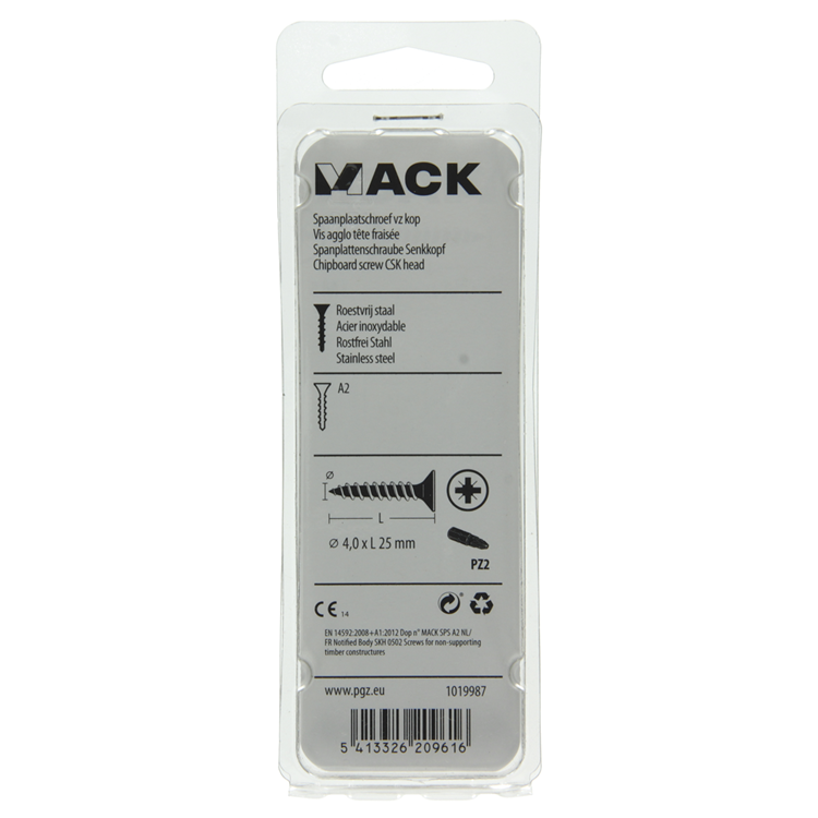 Afbeelding laden in galerijviewer, Mack 1019987 - spaanplaatschroef vz kop rvs 70 st 4,0 x 25 mm | 5 stuks
