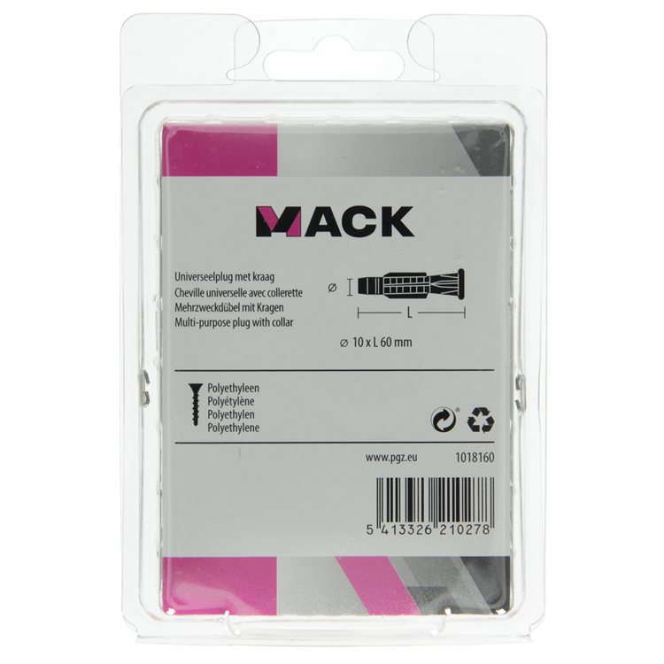 Afbeelding laden in galerijviewer, Mack 1018160 - universeelplug + kraag polyethyl30 st 10 x 60 mm | 5 stuks
