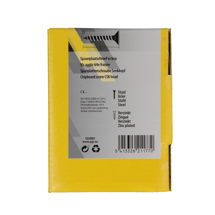 Afbeelding laden in galerijviewer, Mack 1020081 - spaanplaatschroef vz kop geel vz 200 st 3,0 x 35 mm | 5 stuks
