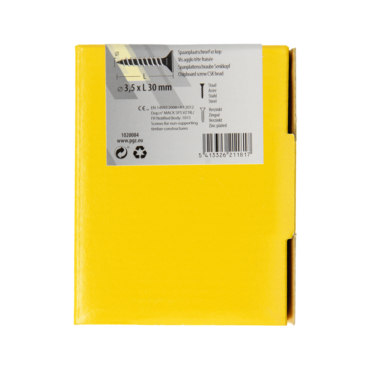 Laden Sie das Bild in Galerie -Viewer, Mack 1020084 - spaanplaatschroef vz kop geelvz 200 st 3,5 x 30 mm | 5 stuks

