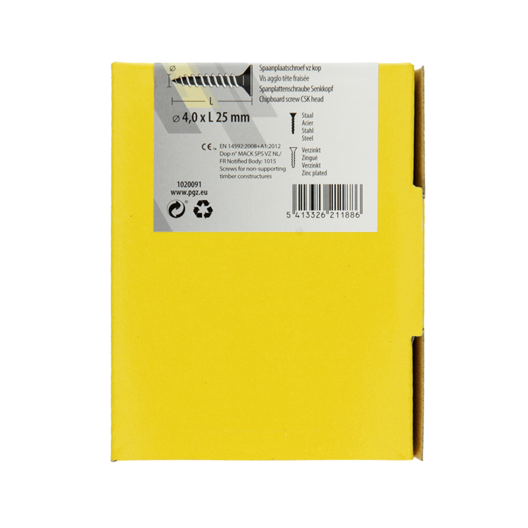 Afbeelding laden in galerijviewer, Mack 1020091 - spaanplaatschroef vz kop geel vz 200 st 4,0 x 25 mm | 5 stuks
