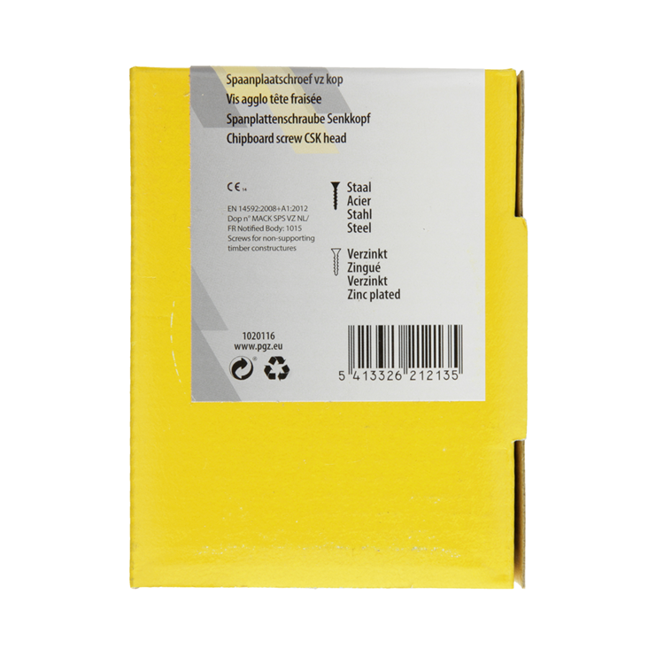 Afbeelding laden in galerijviewer, Mack 1020116 - spaanplaatschroef vz kop geelvz 100 st 5,0 x 60 mm | 5 stuks

