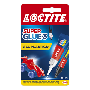 Loctite all plastics 2g+4 ml | superlijm - plastic lijm universeel | plastic lijm voor alle kunststoffen | speelgoed plasticlijm - super glue