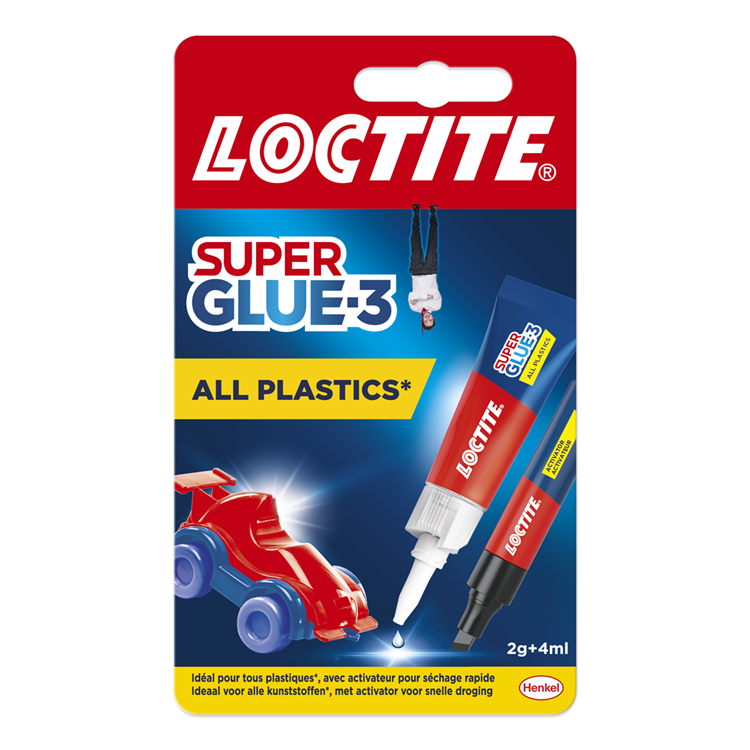 Afbeelding laden in galerijviewer, Loctite all plastics 2g+4 ml | plastic lijm universeel | plastic lijm voor alle kunststoffen | speelgoed plasticlijm.
