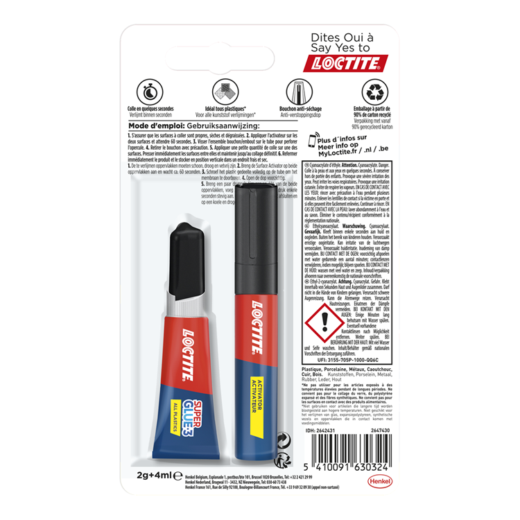 Afbeelding laden in galerijviewer, Loctite all plastics 2g+4 ml | plastic lijm universeel | plastic lijm voor alle kunststoffen | speelgoed plasticlijm.
