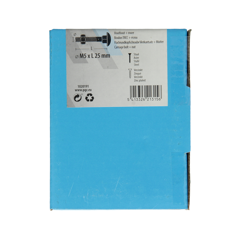 Afbeelding laden in galerijviewer, Mack 1020191 - houtbout + moer verzinkt 50 stm5 x 25 mm | 5 stuks
