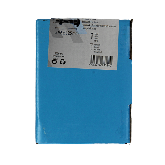 Mack 1020196 - houtbout + moer verzinkt 32 stm6 x 25 mm | 5 stuks
