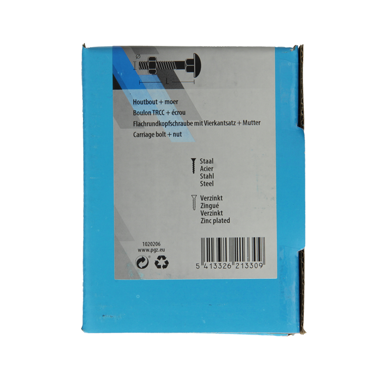 Afbeelding laden in galerijviewer, Mack 1020206 - houtbout + moer verzinkt 20 stm8 x 50 mm | 5 stuks
