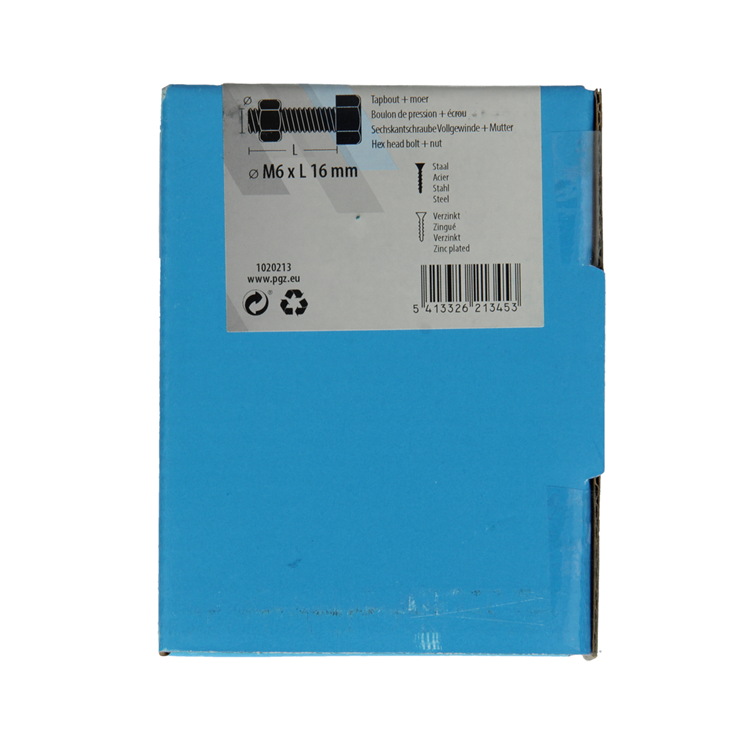 Afbeelding laden in galerijviewer, Mack 1020213 - tapbout + moer verzinkt 50 st m6 x 16 mm | 5 stuks
