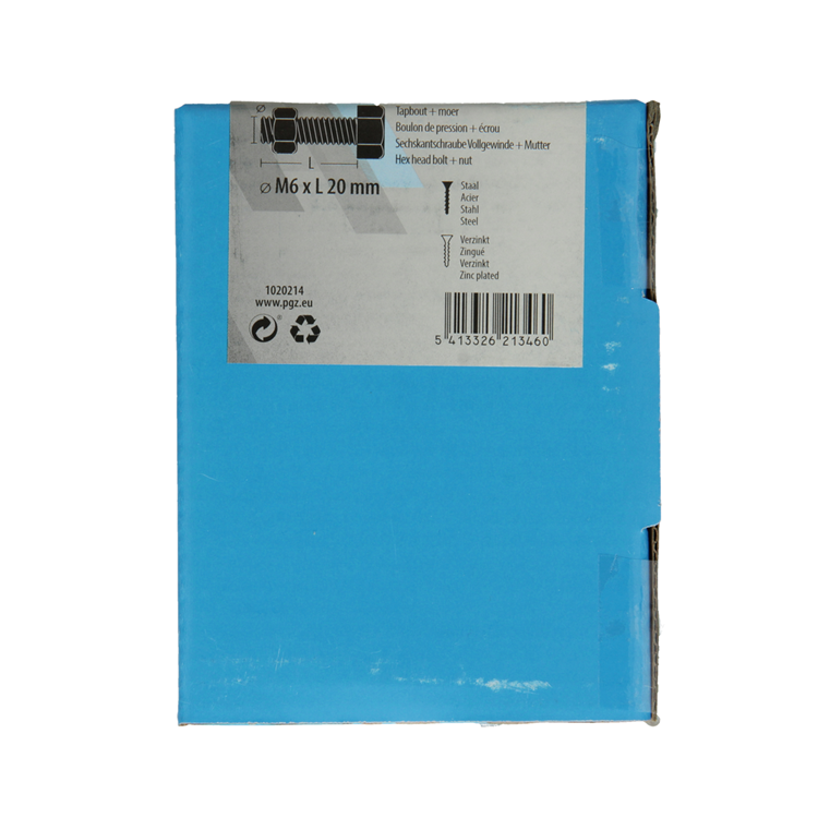 Afbeelding laden in galerijviewer, Mack 1020214 - tapbout + moer verzinkt 45 st m6 x 20 mm | 5 stuks
