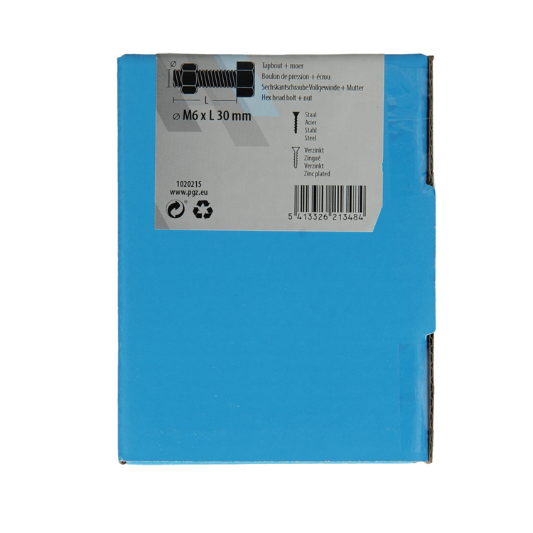 Afbeelding laden in galerijviewer, Mack 1020215 - tapbout + moer verzinkt 35 st m6 x 30 mm | 5 stuks
