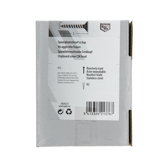 Mack 1020232 - spaanplaatschroef vz kop inox a2 200 st 4,0 x 25 mm | 2 stuks