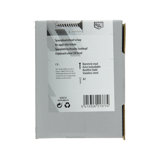 Mack 1020233 - spaanplaatschroef vz kop inox a2 200 st 4,0 x 30 mm | 2 stuks