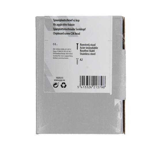 Mack 1020235 - spaanplaatschroef vz kop inox a2 200 st 4,0 x 40 mm | 2 stuks