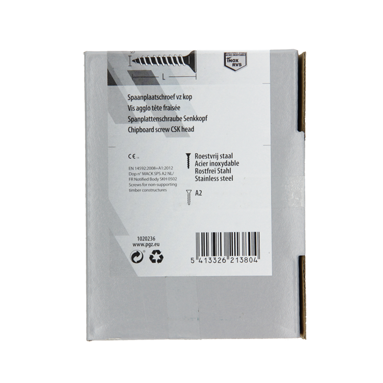 Afbeelding laden in galerijviewer, Mack 1020236 - spaanplaatschroef vz kop inox a2 100 st 4,0 x 45 mm | 2 stuks

