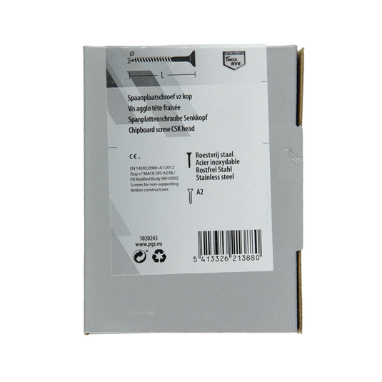 Mack 1020243 - spaanplaatschroef vz kop inox a2 100 st 4,5 x 60 mm | 2 stuks
