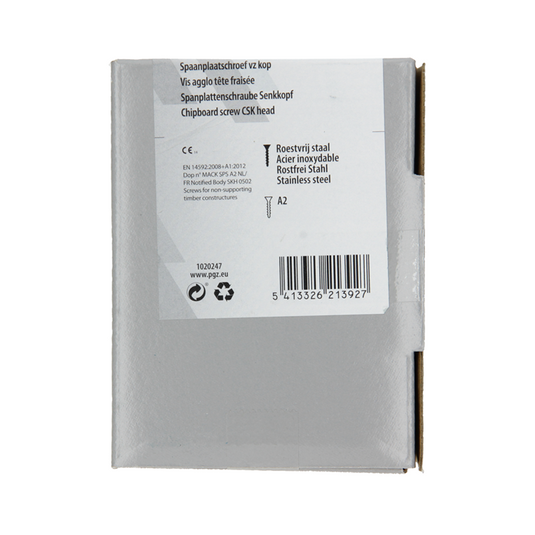 Mack 1020247 - spaanplaatschroef vz kop inox a2 50 st 5,0 x 70 mm | 2 stuks