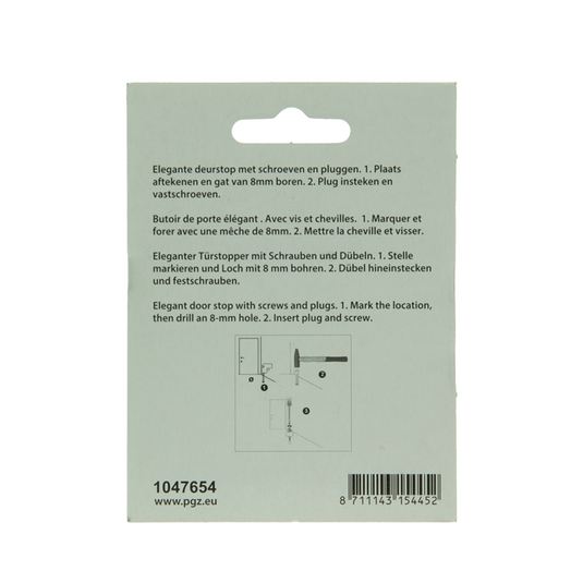 Mack 1047654 - deurstop met rubber vermessingd ø 30 mm 1 st pc | 6 stuks