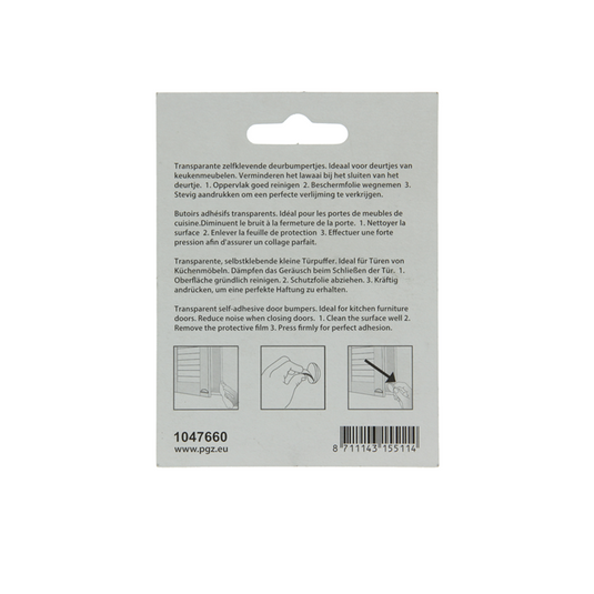 Mack 1047660 - geluidsdemper zelfklevend transparant ø 8 mm 12 st pcs | 12 stuks