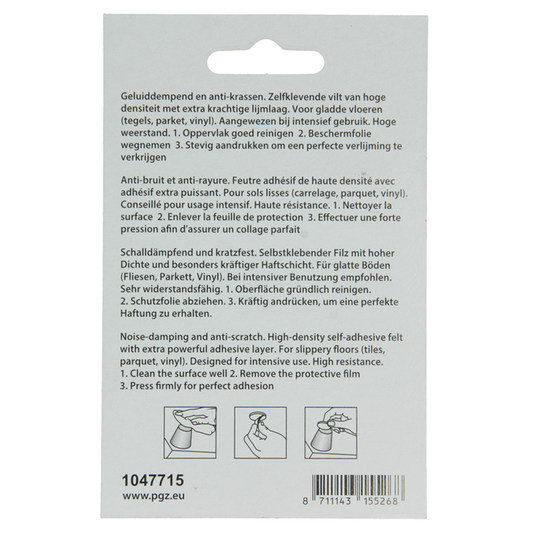 Mack 1047715 - viltpastille zelfklevend wit 25 x 25 mm 12 st pcs | 12 stuks