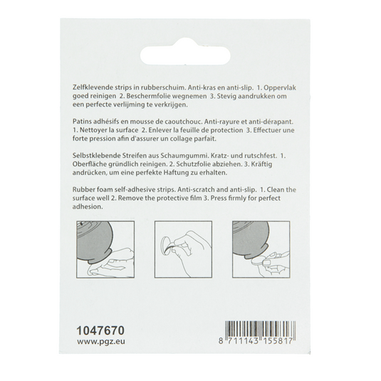 Mack 1047670 - rubberstrip zelfklevend zwart ø 25 mm 6 st pcs | 12 stuks