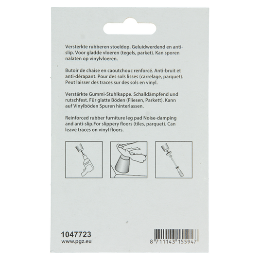 Mack 1047723 - stoeldop rubber + schroef wit ø 23 mm 8 st pcs | 6 stuks