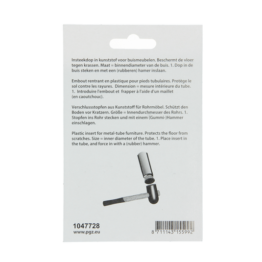 Mack 1047728 - insteekdop kunstsstof zwart 20 x 20 mm 4 st pcs | 6 stuks