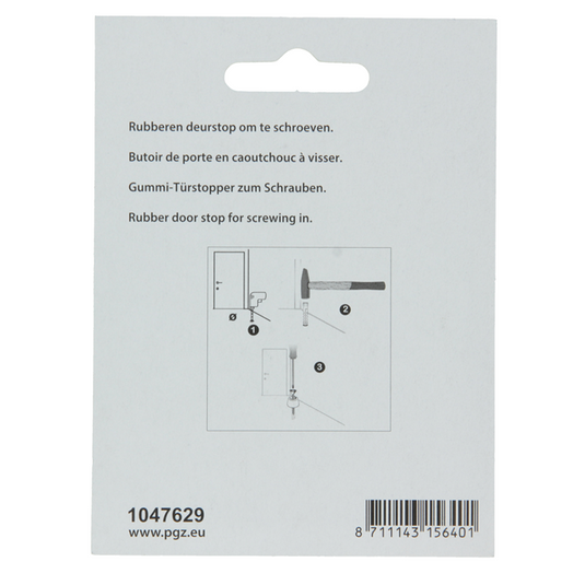 Mack 1047629 - deurstop rubber + schroef grijs 30 x 25 mm 2 st pcs | 6 stuks