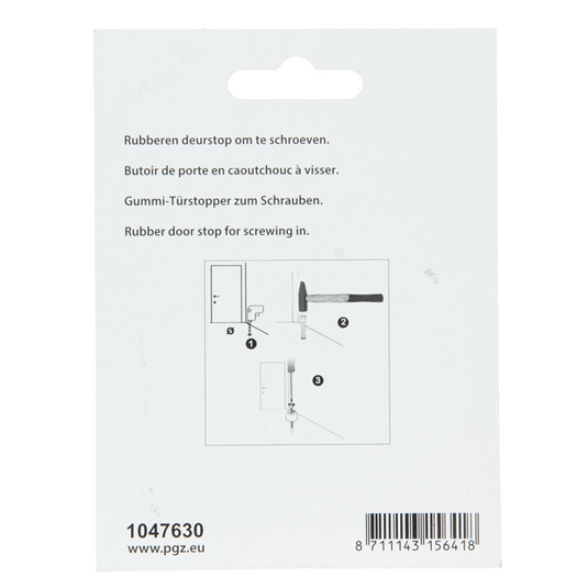 Mack 1047630 - deurstop rubber + schroef wit 30 x 25 mm 2 st pcs | 6 stuks